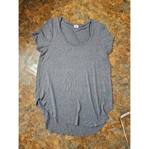 BKE Blouse Womens short sleeve‎ shirt Gray Flowy Regular Fit t shirt (A201)